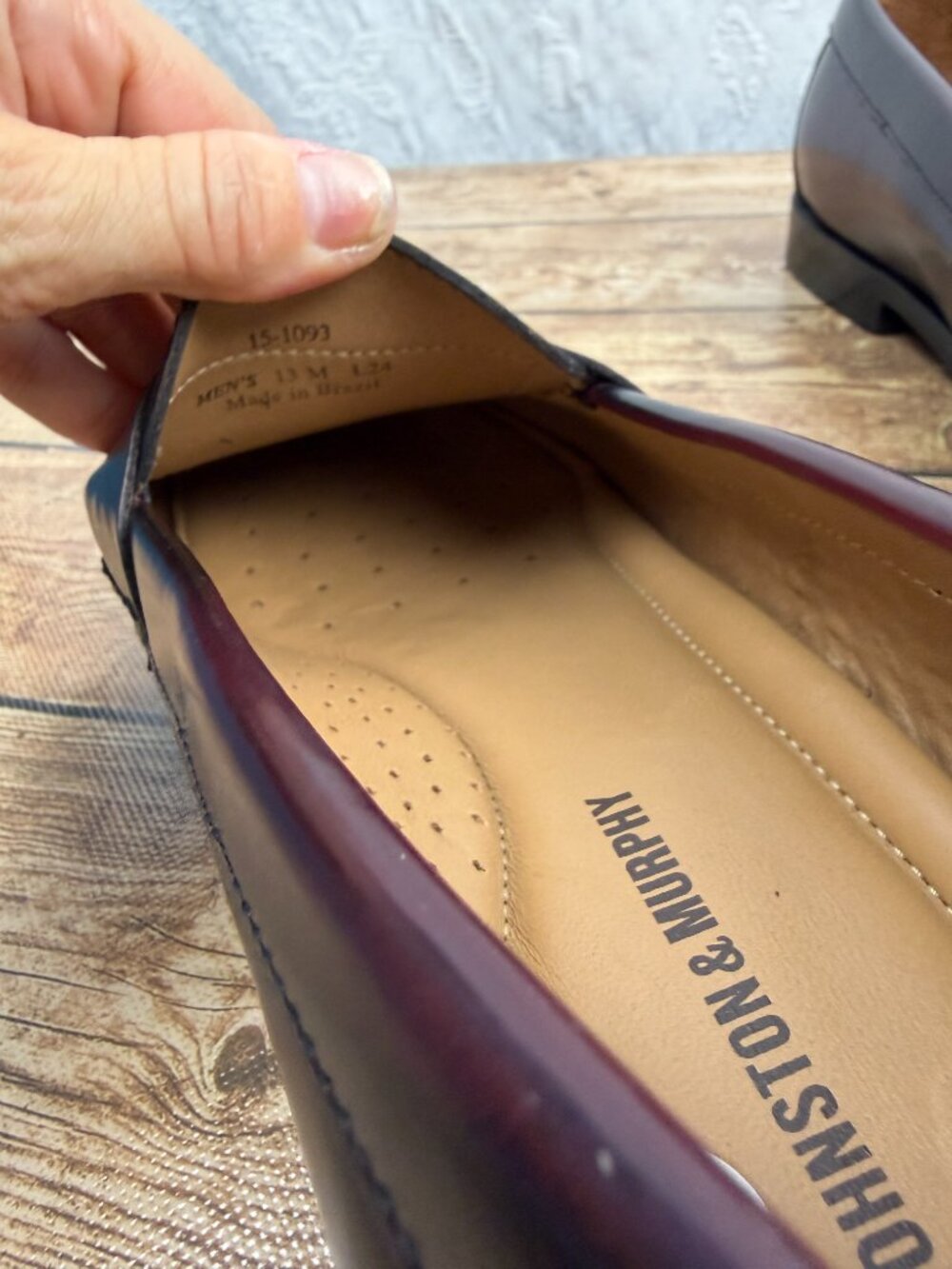 Johnston & Murphy Men’s Penny Loafers Burgundy Leather Size 13 - Picture 7 of 11